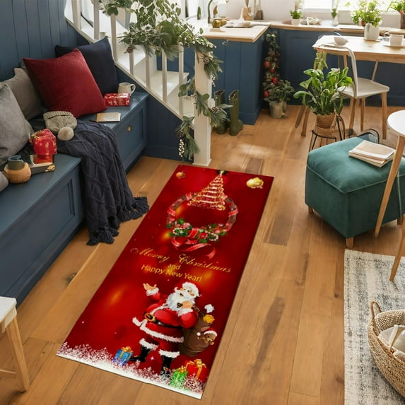 Ohmyroo Christmas Feel Antislip Layered Doormats Festive Floor Decor For Front Door Porch Farmhouses Entryway Patio Home Holiday Decoration