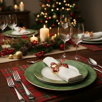 Ohmyroo Christmas Themed Napkin Rings With Bow Wreath Tree Reindeer Shapes Festive Decorative Clips For Dining Table Home Holiday Display