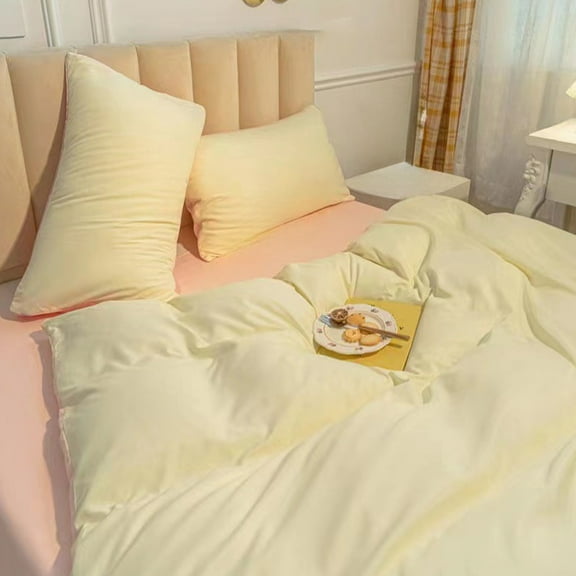 Ohmyroo Complete 4-Piece Bedding Ensemble with Fresh Color Palette, Soft Comfort Fabric Sheet Set for Modern Bedrooms and Guest Room Decor