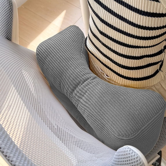 Ohmyroo Corduroy Lumbar Support Pillow 15.7in Thickened Office Chair Back Cushion Car Seat Rest Pad