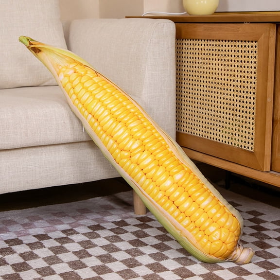 Ohmyroo Corn Plush Pillow Toy, 34.25 In Yellow Vegetable Cushion Doll Gift