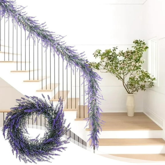 Ohmyroo Decorative Lavender Vines Assorted Branches For Front Door Patio Porches And Indoor Outdoor Home Decoration
