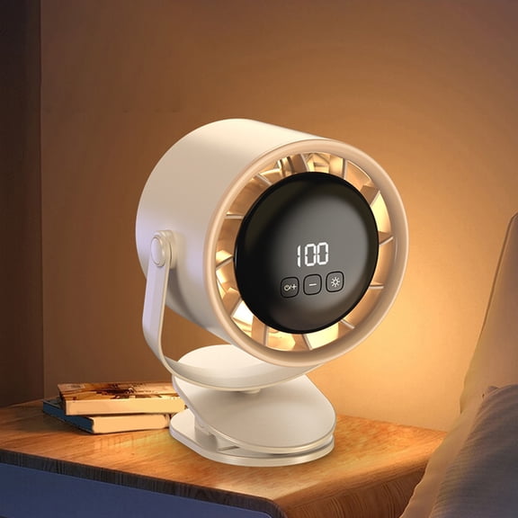 Ohmyroo Desktop Electric Fan 100 Speed Settings Rechargeable Digital Display for Home Office Personal Cooling