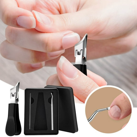 Ohmyroo Diagonal Nail Clipper Set 3PC Manicure Pedicure Tool for Home Grooming Travel Hygiene Care Box