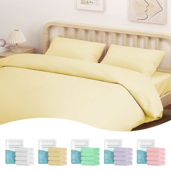 Ohmyroo Disposable Bed Sheet 82.67x90.55 Inch Portable Non Woven Bedding For Hotel Travel Business Trips Camping Use Clean Cover