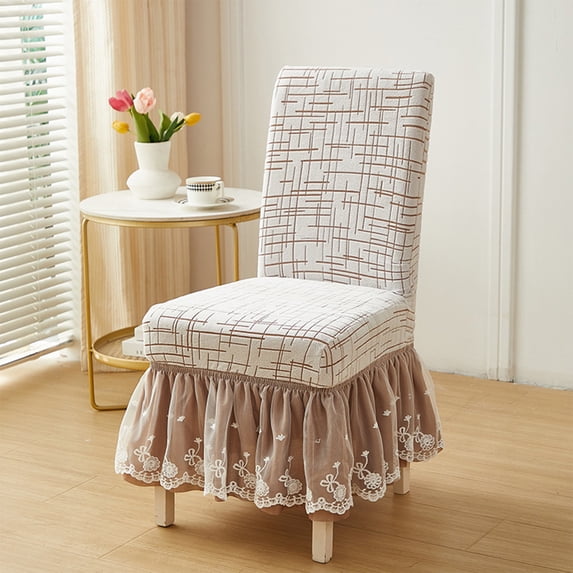 Ohmyroo Elastic Fitted Stretch Chair Cover with Jacquard Pattern Full Protection for Hotel Dining