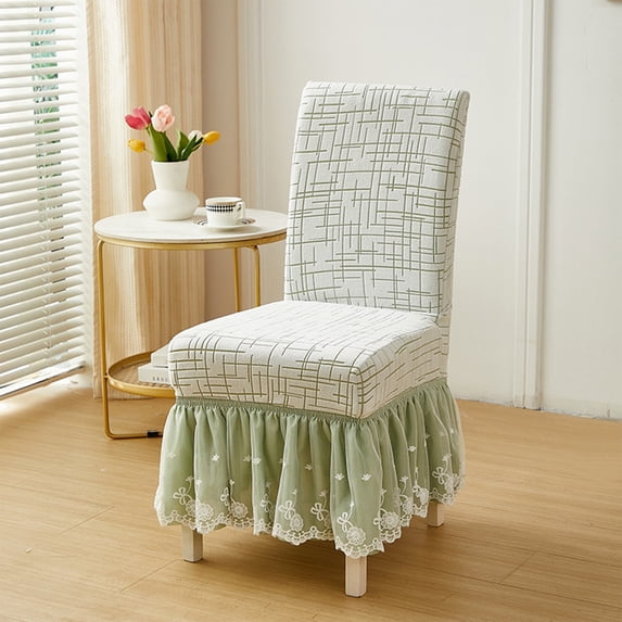 Ohmyroo Elastic Fitted Stretch Chair Cover with Jacquard Pattern Full Protection for Hotel Dining