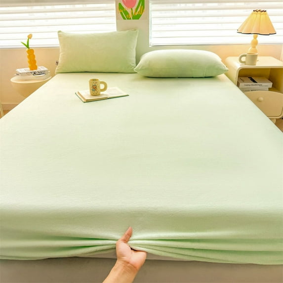 Ohmyroo Fitted Sheet And Bed Cover Set Deep Pocket Soft Ultras Fine Plush Material Shrink And Fade Resistant Bedding For Home Bedrooms