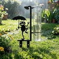 Frog Repeating Pattern Ohmyroo Frog Rain Gauge Garden Stake, Umbrella Frog Outdoor Rain ...