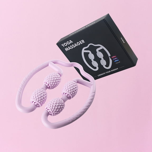 Ohmyroo Gear Massage Muscle Roller Stick 10.43x9.05 Inch Pink EVA For Calves Neck Shoulders Post-Workout Recovery Tool