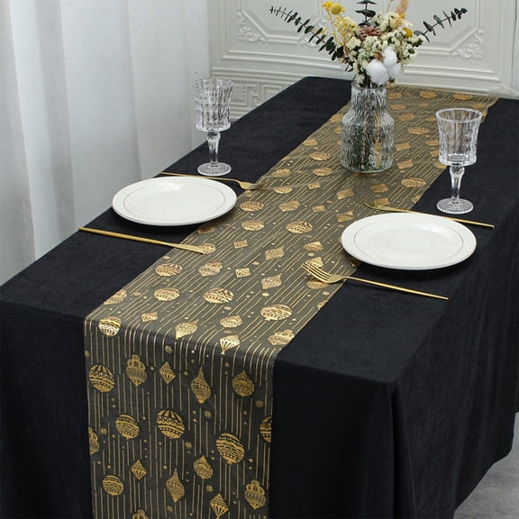 Ohmyroo Glitter Sequin Table Runner Roll Rectangular Foil Decoration For Wedding Anniversary Holiday Party 11x108 Inch