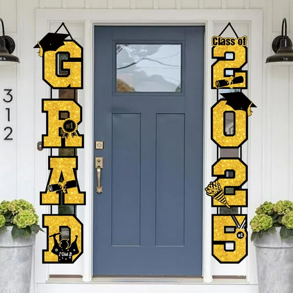 Ohmyroo Graduation Season Theme Banner Set Decorative Door Hanging Supplies For Party Venue Layout And Celebration Styling