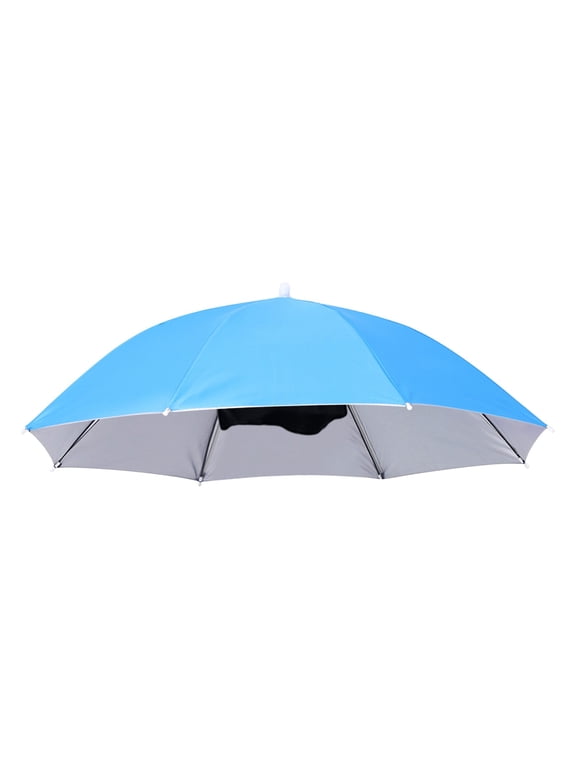 Hands-Free Umbrella Hat 27 Inch Large Head-Mounted Sunshade Folding Parasol for Fishing Gardening and Outdoor Work