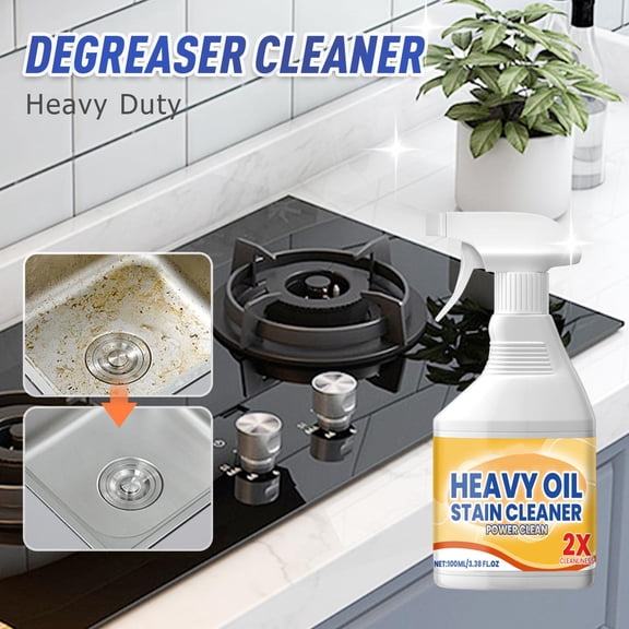 Ohmyroo Heavy Duty Kitchen Degreaser Spray, 4.0 Ounce Powerful Oil Stain Remover, Rapid Dissolve Formula For Hoods