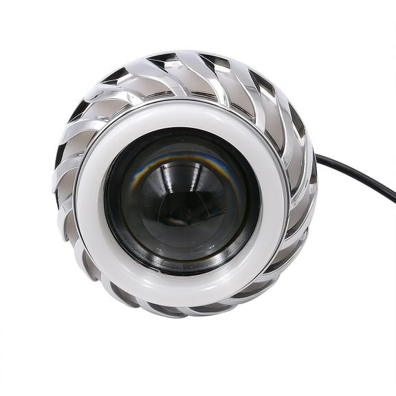 Ohmyroo High Low Beam LED Headlight For Motorcycle Dual Optical Lens Angel Eye Light Blue