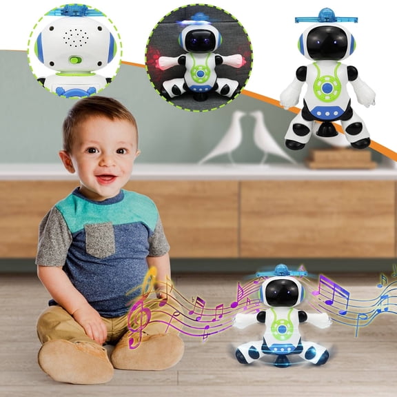 Ohmyroo Interactive Dancing Robot Toy with Light Projection and Music Rotating Top for Beginners