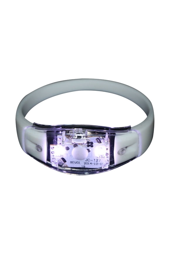LED Voice-Controlled Light Up Bracelet Adjustable Flashing Silicone Wristband for Night Parties and Events
