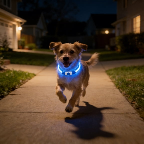 Ohmyroo Light Up Dog Collar LED USB Rechargeable Flash Dog Necklace Light Pet Safety Collar For Night Visibility And Outdoor Walks