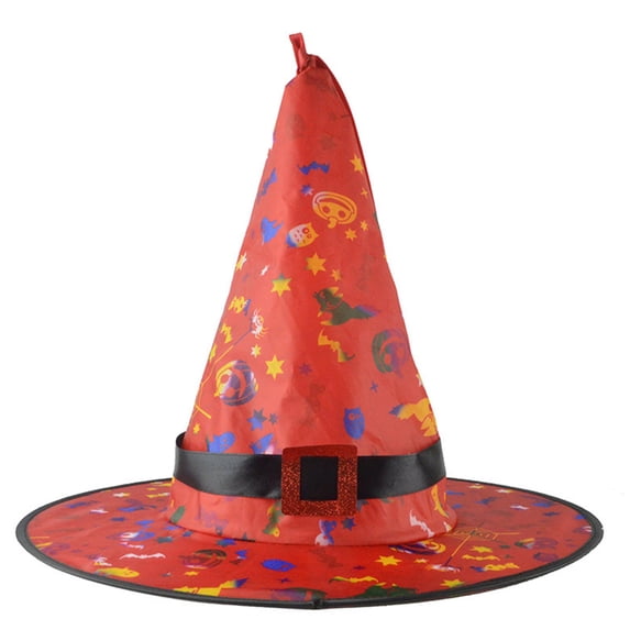 Ohmyroo Light Up Witch Hat, Cloth Halloween Costume Party Hat With Electronics
