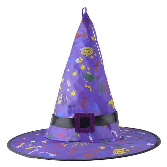 Ohmyroo Light Up Witch Hat, Cloth Halloween Costume Party Hat With Electronics