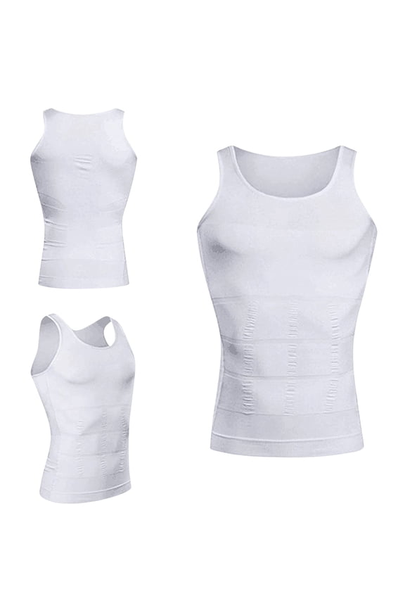 Male Slimming Body Shaper Tank Top S to XXL Polyester Spandex for Men Abdomen Compression Posture Support