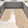 thumbnail image 1 of Ohmyroo Memory Foam Bath Mat 2 Piece Set 47.2 and 23.6 Inch Absorbent Non-Slip Cobblestone Bathroom Rugs, 1 of 6