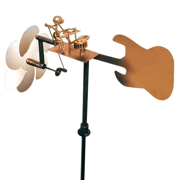 Ohmyroo Metal Drummer Wind Spinner Kinetic Backyard Art for Garden Outdoor Patio Landscape Sculptural Ornament Sign