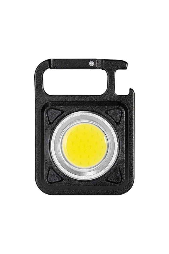 Mini COB Keychain Flashlight Black Aluminum Alloy for Men Women Outdoor Emergency Camping Night Hiking Rechargeable Tool