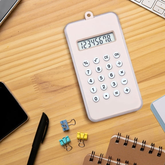Ohmyroo Mini Handheld Maze Calculator 2.7x1.5 Inch Plastic Portable Keychain Computing Device Office Daily Use