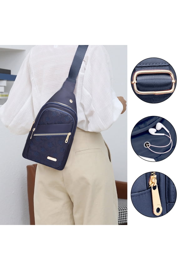 Multipurpose Sling Bag 11 Inch Multicolor Polyester Chest Daypack Suiting Outdoor Trips
