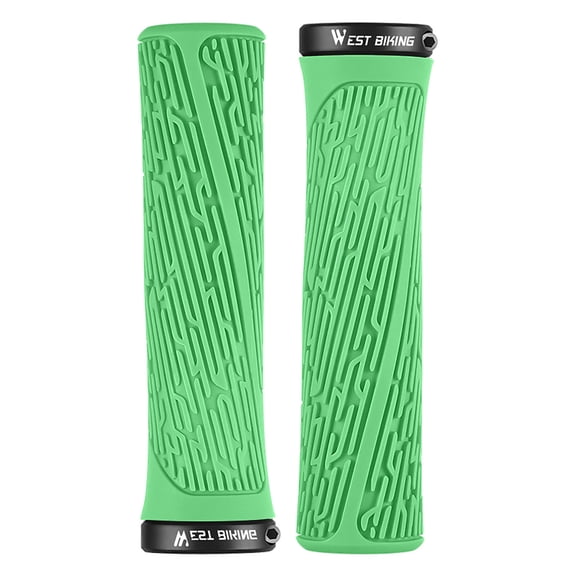 Ohmyroo Non-Slip Rubber Bicycle Handlebar Grips 5.2 Inch Shock Absorbing Lock On Covers For Mountain Bikes