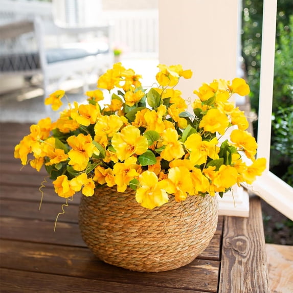 Ohmyroo Outdoor Patio Spring Artificial Hibiscus Flowers Blooms Garden Decor for Yard Landscape Enhancement Yard Patio Garden Home Decor