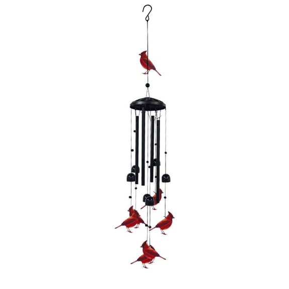 Ohmyroo Outdoor Red Bird Wind Chime Garden Patio Yard Wall Hanging Decor Wind Bell for Home Outdoor Landscape Ornament