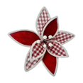 Table Setup Decoration Ohmyroo Plaid Artificial Christmas Floral Pick, Fabric Checkered Flower ...