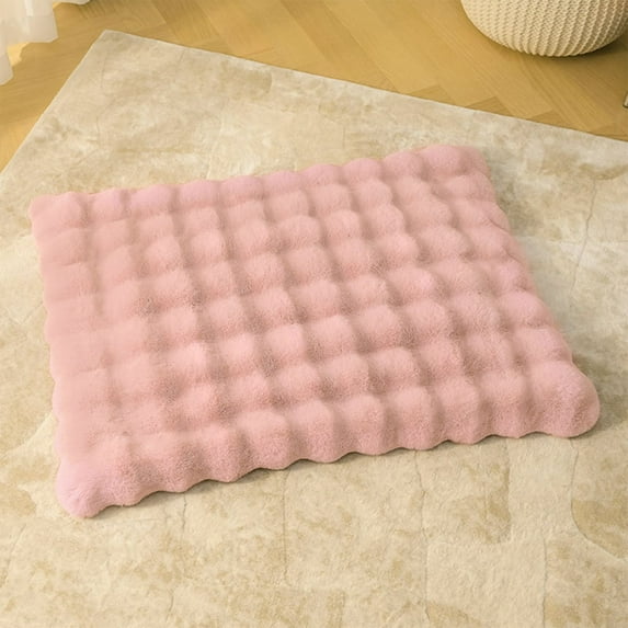 Ohmyroo Plush Fleece Pet Mat, Soft Reversible Sleeping Pad and Blanket for Dogs and Cats, Warm Kennel Bed Topper for Crate or Floor