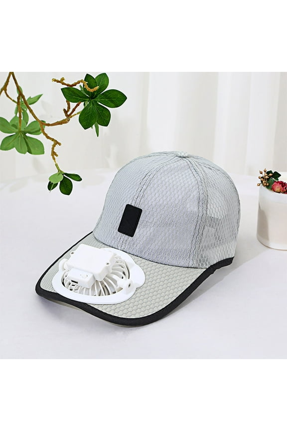 Polyester Mesh Sun Hat with 360 Degree Adjustable Fan 3 Speeds USB Rechargeable Cooling Hat for Outdoor Sports