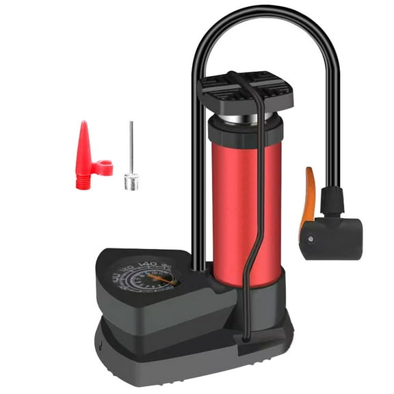 Ohmyroo Portable Bicycle Foot Pump With Pressure Gauge 6.7 Inch High Pressure Tire Inflator For Various Inflatables
