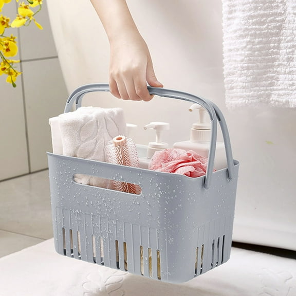 Ohmyroo Portable Shower Tote Caddy with Ventilation Holes and Handle, Lightweight Plastic Bath Organizer for Toiletries in Bathroom or Dorm