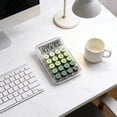 thumbnail image 1 of Ohmyroo Portable Transparent Calculator 5.7in Blue Plastic Mechanical Keypad Office Finance Tool, 1 of 6