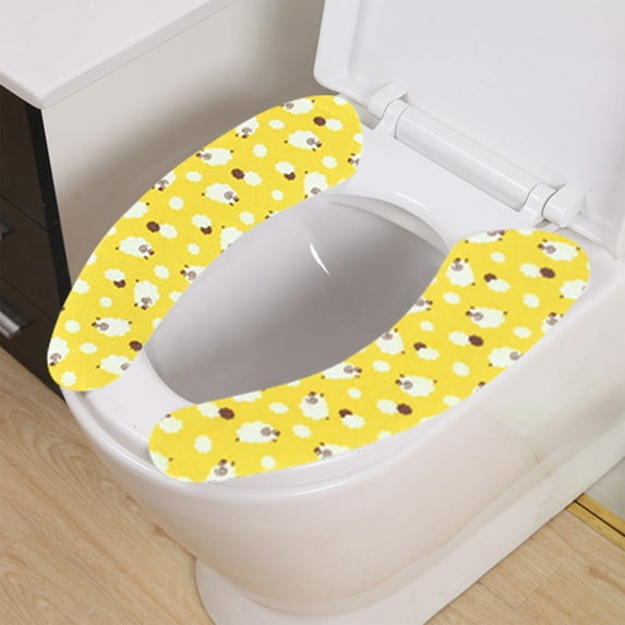 Ohmyroo Printed Self-Adhesive Toilet Seat Cover Thickened Cuttable For Winter