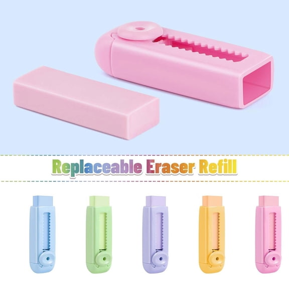 Ohmyroo Push Mechanism Roller Eraser Single Pack Plastic Material For Primary Students For Classroom Correction Traceless Wiping Tool