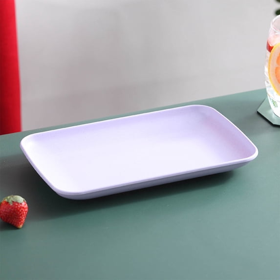 Ohmyroo Rectangular Serving Platter Large, Plastic Hot Pot Tray for BBQ Outdoor Grilling, Lightweight Fruit Plate for Catering
