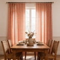 thumbnail image 1 of Ohmyroo Rural Style Woven Window Curtains Semi Transparent Gingham Drape For Living Room Bedroom Balcony, 1 of 6