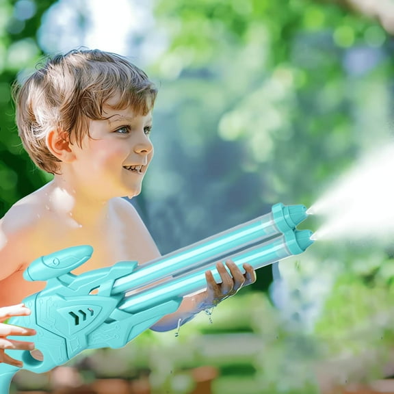 Ohmyroo Sci-Fi Style Pull Out Water Spray Toy Large Capacity Dual Head Pool Soaker For Summer Water Fight Outdoor Recreation