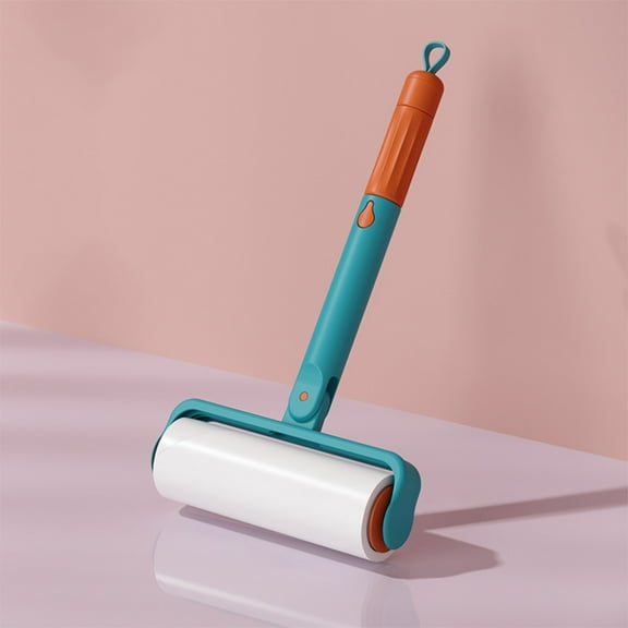 Ohmyroo Short-Handle Lint Roller with Base Reusable Adhesive Roller for Fabric Pet Hair Removal