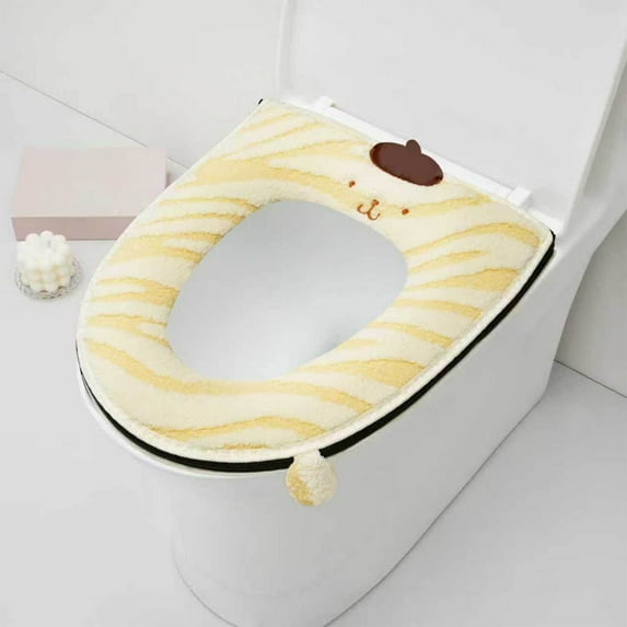 Ohmyroo Soft Washable Toilet Seat Cover Thick Warm Accessory With Handle For Home Bathroom Sanitary Comfort