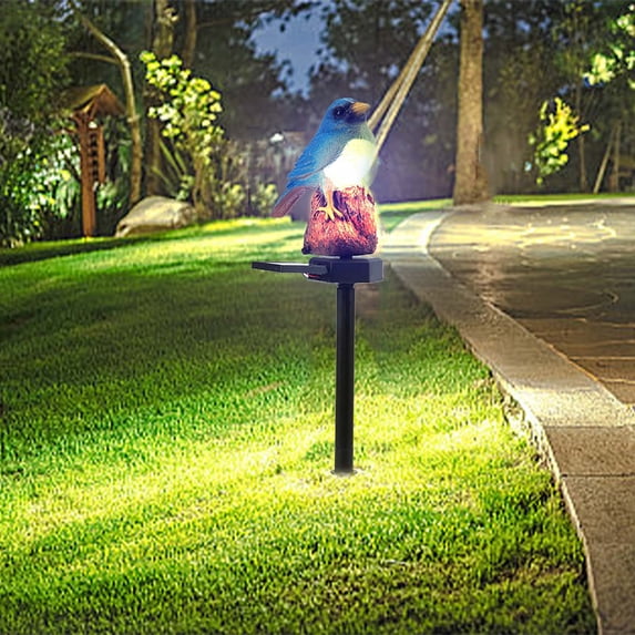 Ohmyroo Solar Bird Statue Light, Resin Animal Garden Stake for Outdoor Lawn Decor, Waterproof Landscape Path Light for Yard