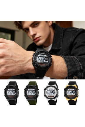 Solar Digital Sports Watch with 50M Water Resistance, Alarm, Stopwatch and Adjustable Silicone Band
