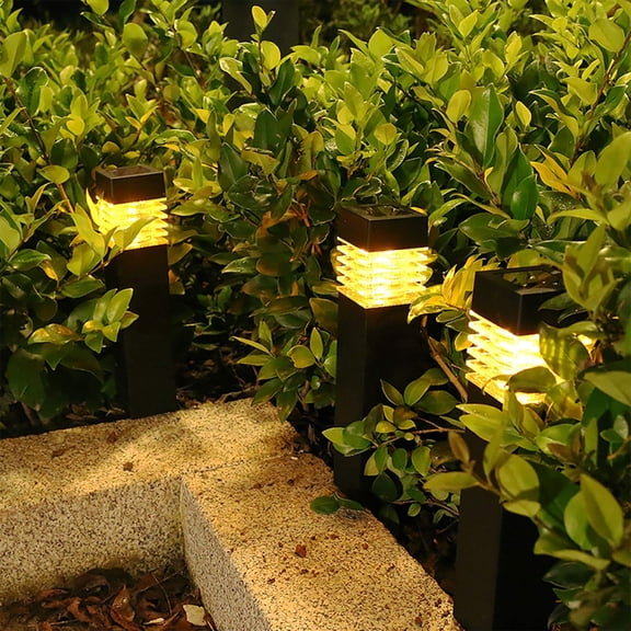 Ohmyroo Solar Powered Ground Plug Light Warm LED Yard Pathway Decoration For Winter