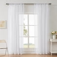 thumbnail image 1 of Ohmyroo Solid Color Lightweight Sheer Curtains 51.2x39.4 Inch Translucent Rod Pocket Drapes For Living Room, 1 of 6